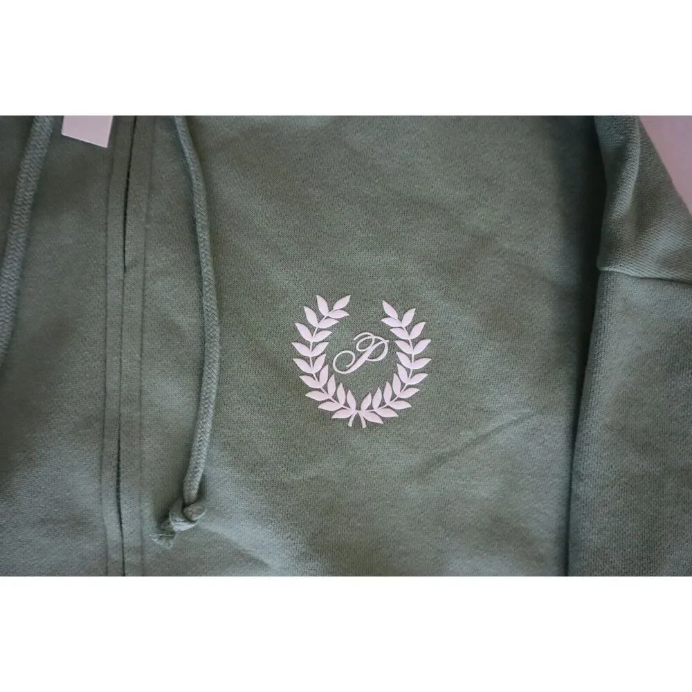 PINK Victoria's Secret WMN Sz XS Green Ivy Fleece Flare Pants Zip-Up Hoodie Set - Picture 4 of 16